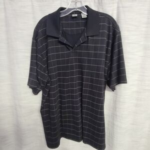 Geoffrey Beene XL black check polo